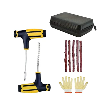 Cross-Border 48-Piece Tire Repair Tool Set, Vacuum Tire Emergency Repair Tool Set for Cars and Motorcycles, Foreign Trade Hot Item (Repair kit) - 10pc-tire-repair-kit