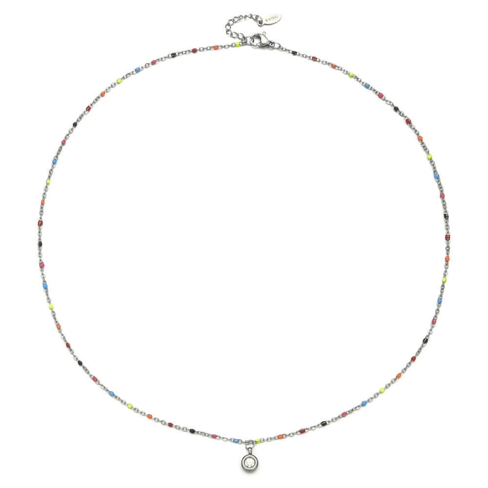 9g Weight 304 Stainless Steel, Seed Bead Pendant Material Rhinestones Inlay Material Pendant Necklace Classification 304 Stainless Steel Chain Material cable chain Chain Type 1 Piece Quantity Casual, Daily Occasion 304 Stainless Steel, Seed Bead Material Round Pattern All Seasons Season Women's Gender Enamel, Plating, Inlay Design Simple Style Style Wholesale Jewelry Simple Style Round 304 Stainless Steel Seed Bead Rhinestones Enamel Plating Inlay Pendant Necklace Cable Chain 8