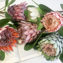 仿真花中号凤毛蓟高仿真植绒中高档仿真花家居摄影婚庆户外帝王花