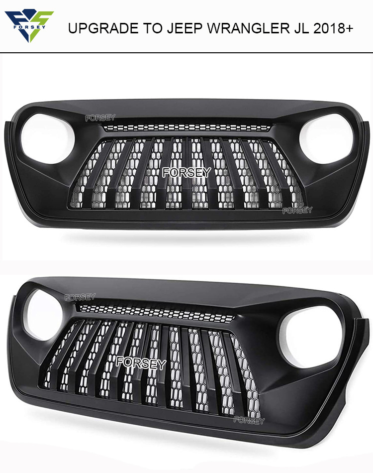 Suitable for 2018+ Jeep Wrangler JL front grille and front bumper center mesh