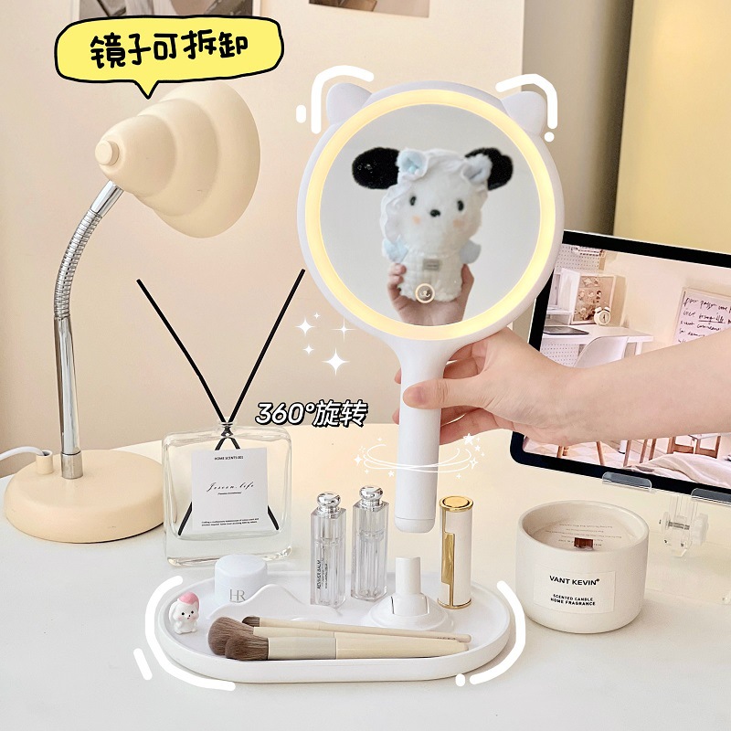Espejo de maquillaje con lámpara para el hogar led espejo dormitorio de estudiantes de escritorio de oficina portátil ultra alta definición espejo de tocador