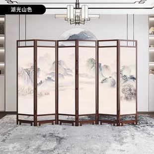 Chinese Style Solid Wood Screen Partition Wall Office Folding Mobile Hotel Home Living Room Shaded Entrance Door Soft