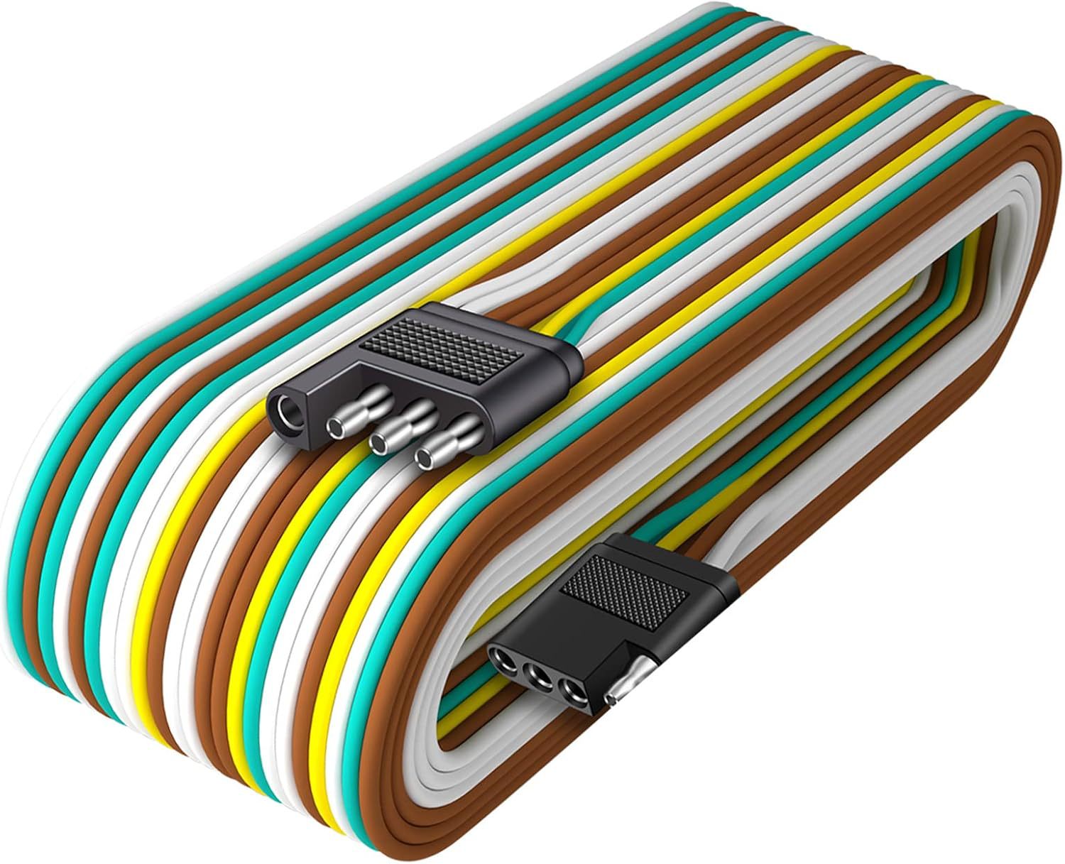 DOAUTO 29Ft 4 Way 4-Pin Flat Trailer Wiring Harness Extensio