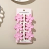 #18 Glossy pink [6-piece set with card] 3.5cm five-petal flower style