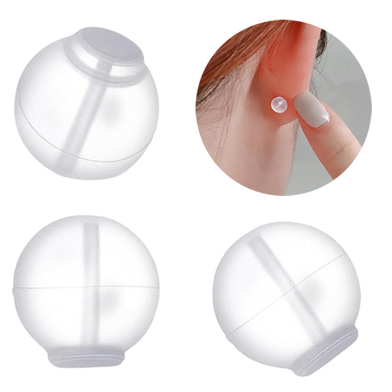 透明圆球耳堵圆形防掉耳钉塞防滑支撑耳帽高级防扎耳饰提拉器配件