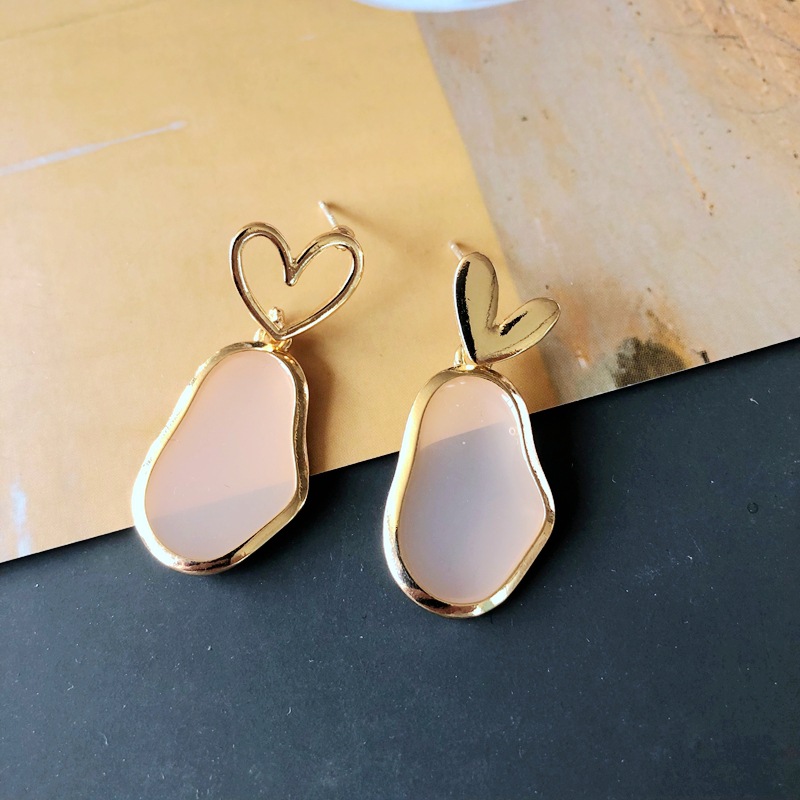 Nihaojewelry Jewelry Wholesale Heart Drip Glaze Enamel Shell Stud Earrings display picture 5