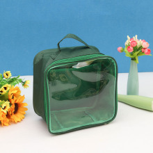 单色透明pvc化妆包印刷logo图标可定 牛津布文具物品收纳手提袋