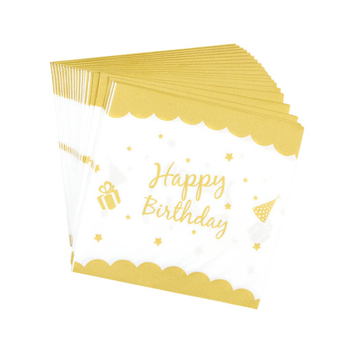 Amazon New Food Grade Printed Tissue Balloon Printed Birthday Wedding Party Disposable Napkins