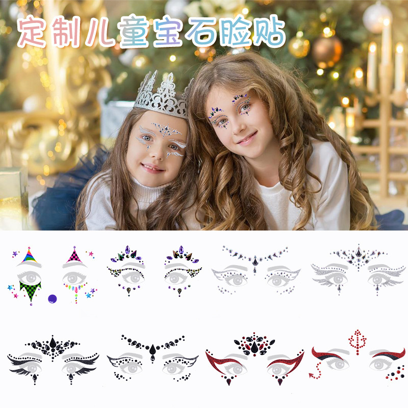 Cross-Border New Style Halloween Tattoo Stickers for the Corners of the Eyes, High-End Holiday Party Face Makeup Temporary Tattoo Stickers