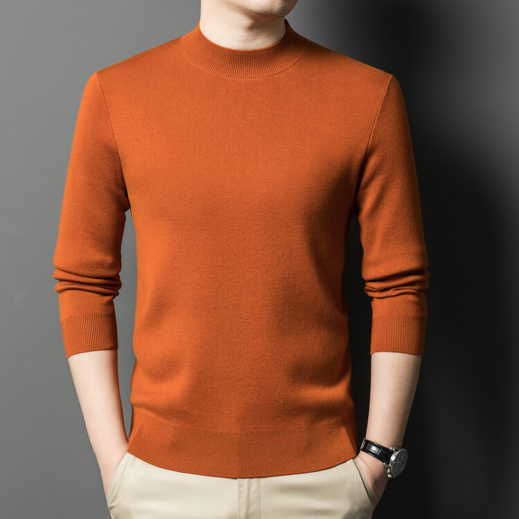 Autumn and Winter New Round Neck Long-Sleeved Sweater (Mulberry Silk Cashmere) Knitted Casual Bottoming Shirt for Young and Middle-Aged Men Autumn and Winter New Round Neck Long-Sleeved Sweater (Mulberry Silk Cashmere) Knitted Casual Bottoming Shirt for Young and Middle-Aged Men