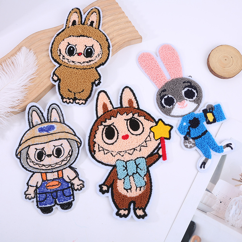 新品毛巾绣可爱拉布布服装辅料补丁布贴 DIY箱包刺绣章仔装饰贴