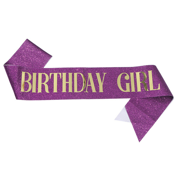 Cross-border birthday party glitter shoulder strap etiquette belt…