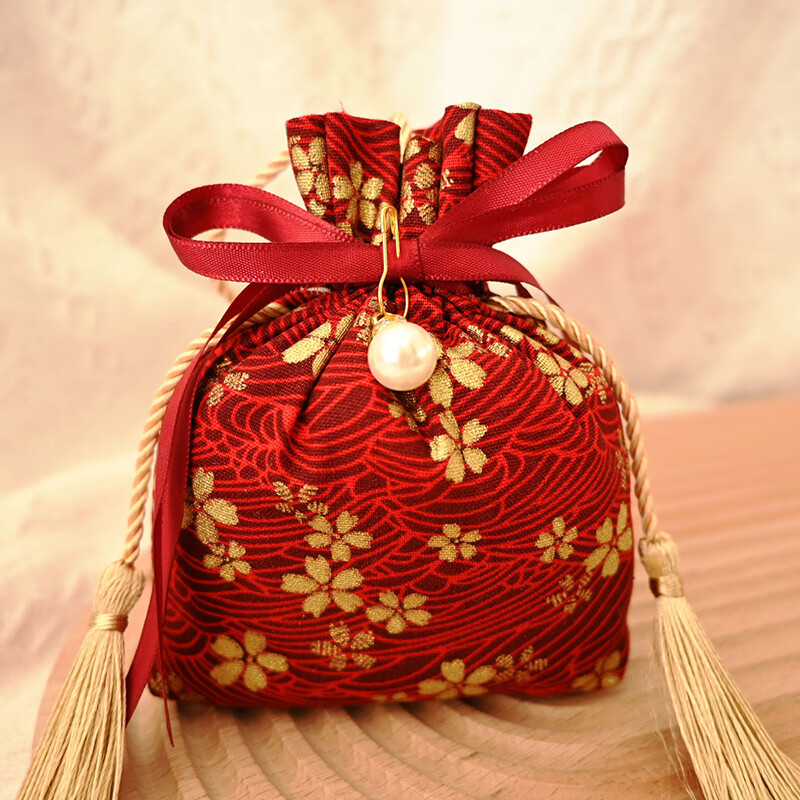 Bolso de boda no tejido rojo regalo impermeable bolsa de caramelo de boda grande caja de regalo de mano bolsa de regalo
