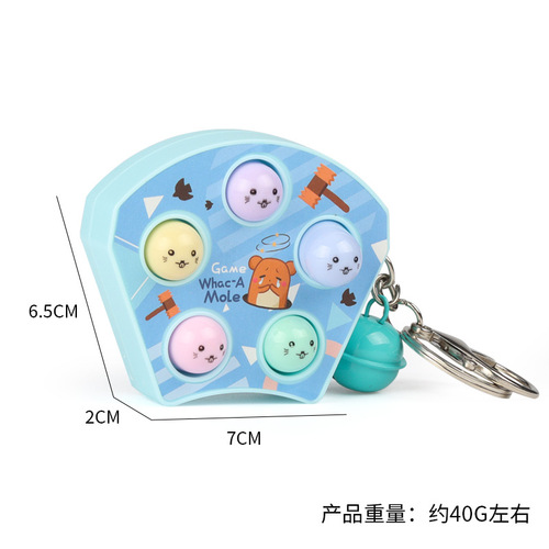 Cute and Fun Mouse-Killing Mini Handheld Slap Game Machine Creative Ornament Keychain for Boys and Girls Desk Brain Teaser Toy