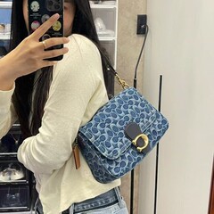 蔻家新款soft tabbyC扣酒神丹宁香布蕾翻盖单肩斜挎手提腋下包女