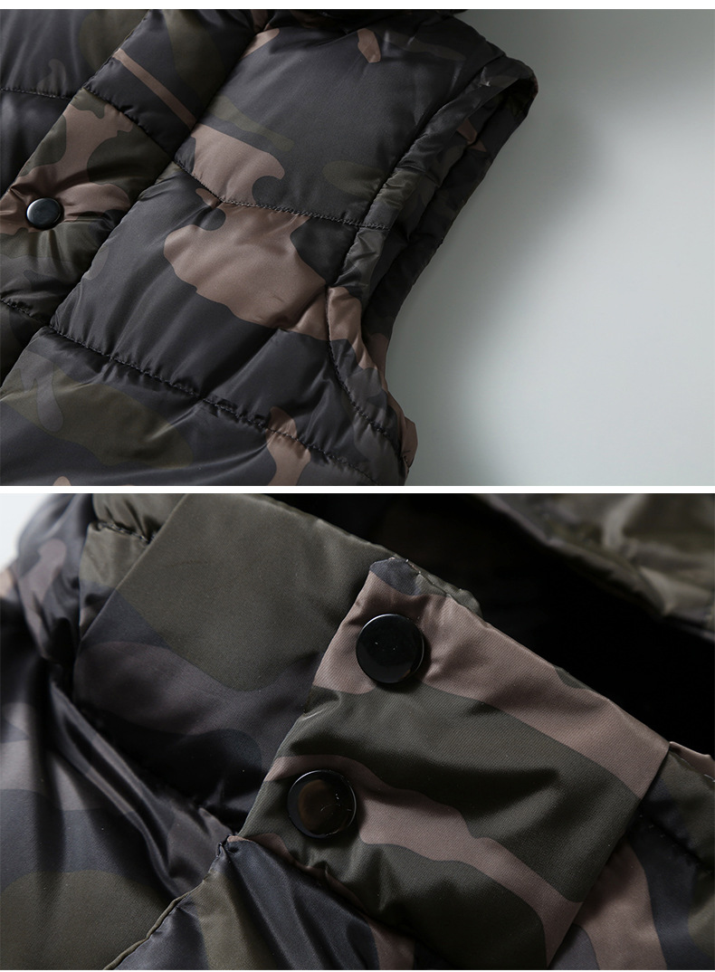 Chaleco de hombre camuflaje algodón con capucha sin mangas_voghion.com