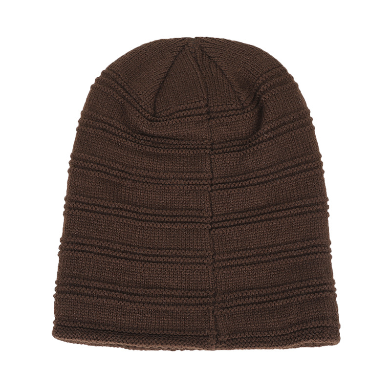 Cappello da uomo in maglia unisex, cappello alla moda con etichetta in ferro, cappello di lana, caldo e antivento, pullover_voghion.com