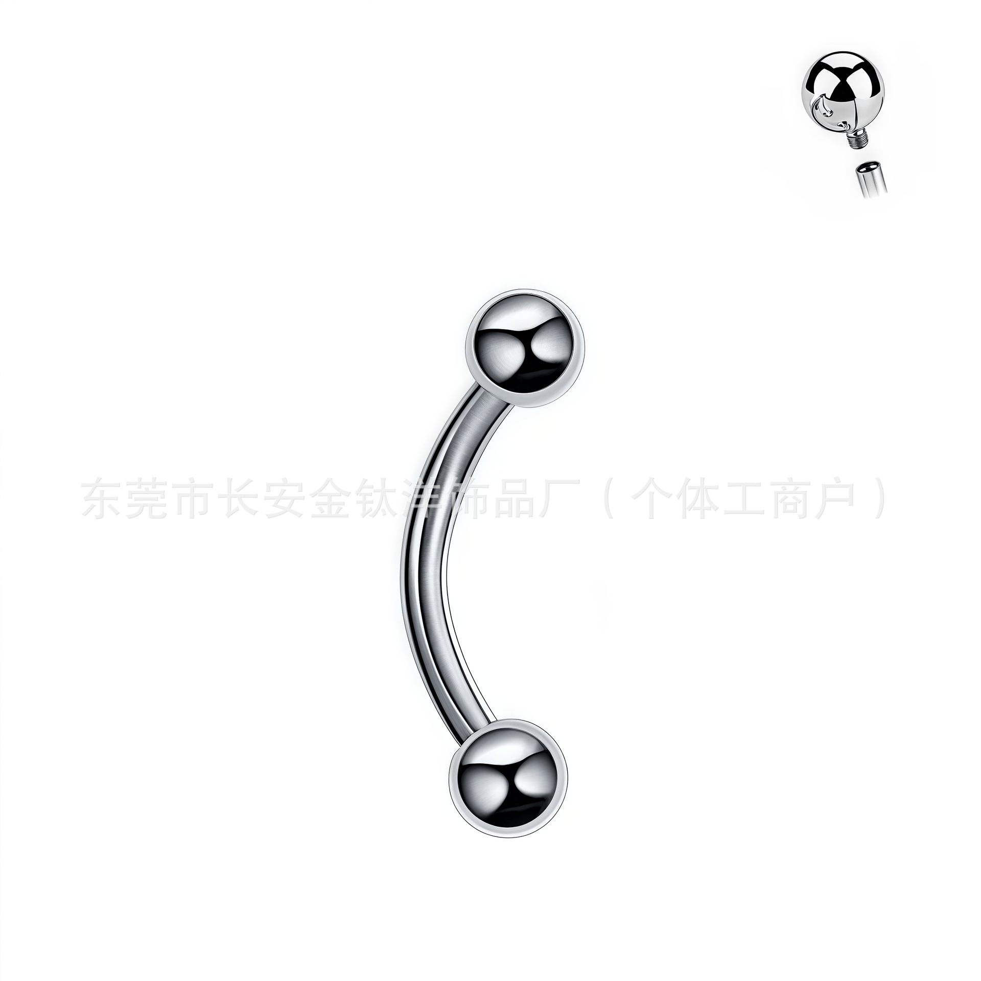Pointed titanium steel lip stud product view