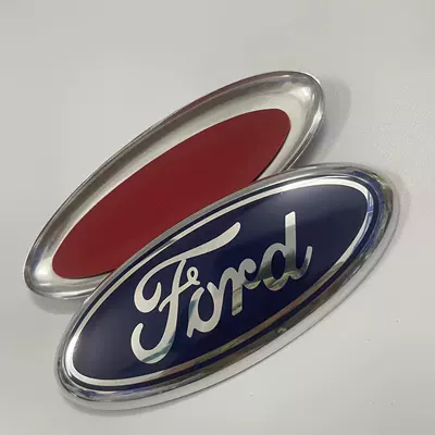Applicable to Ford FORD old Mondeo front and rear logo Fox Carnival rear logo 15cm * 6 (Car logo) - blue-silver-frame-145cm
