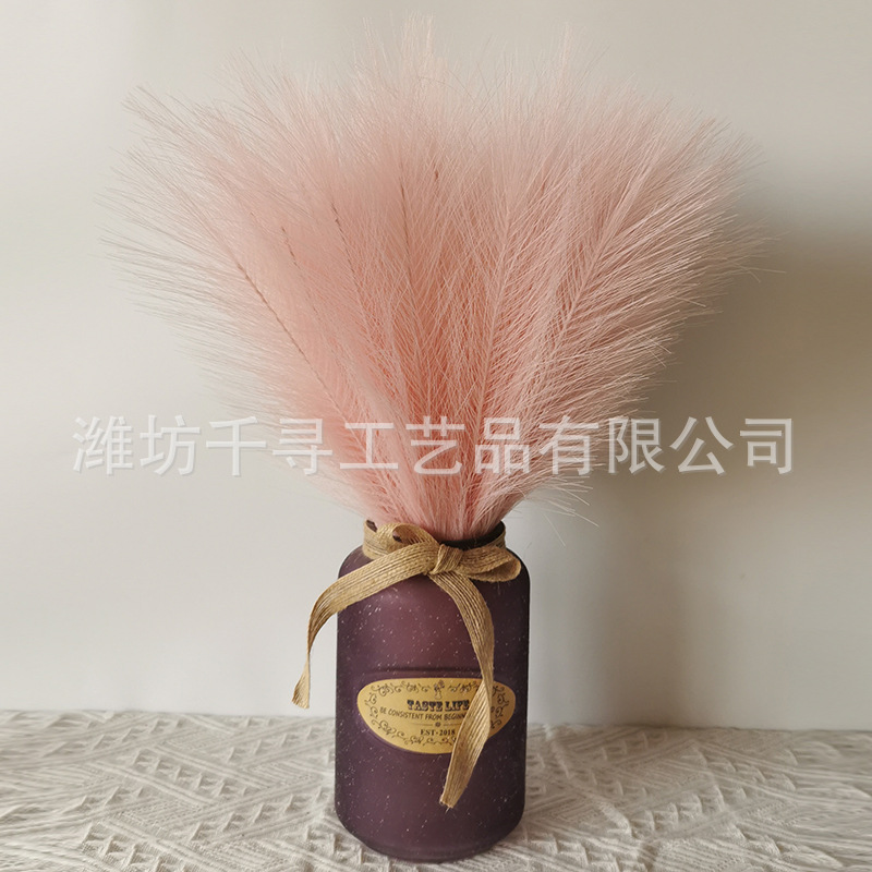 Amazon Venta caliente artificial Reed decoración del hogar artificial pampas hierba fábrica en stock pequeña caña al por mayor