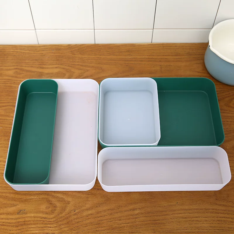 Table storage system for boxes, storage box, rectangular plastic kitchenware