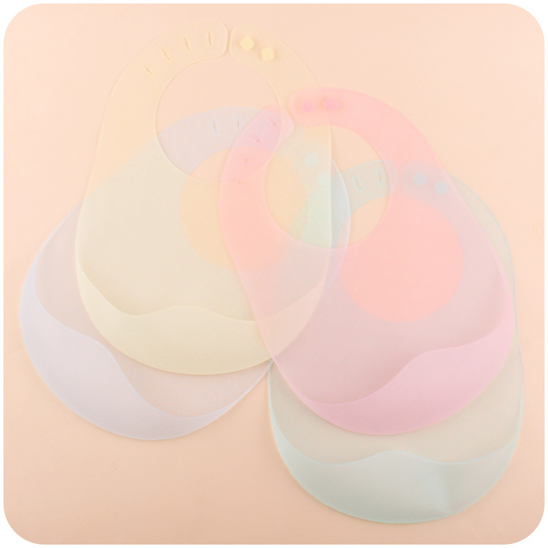 Nueva silicona bebé babero impermeable ultra-Delgado de silicona ajustable suave niños comiendo babero