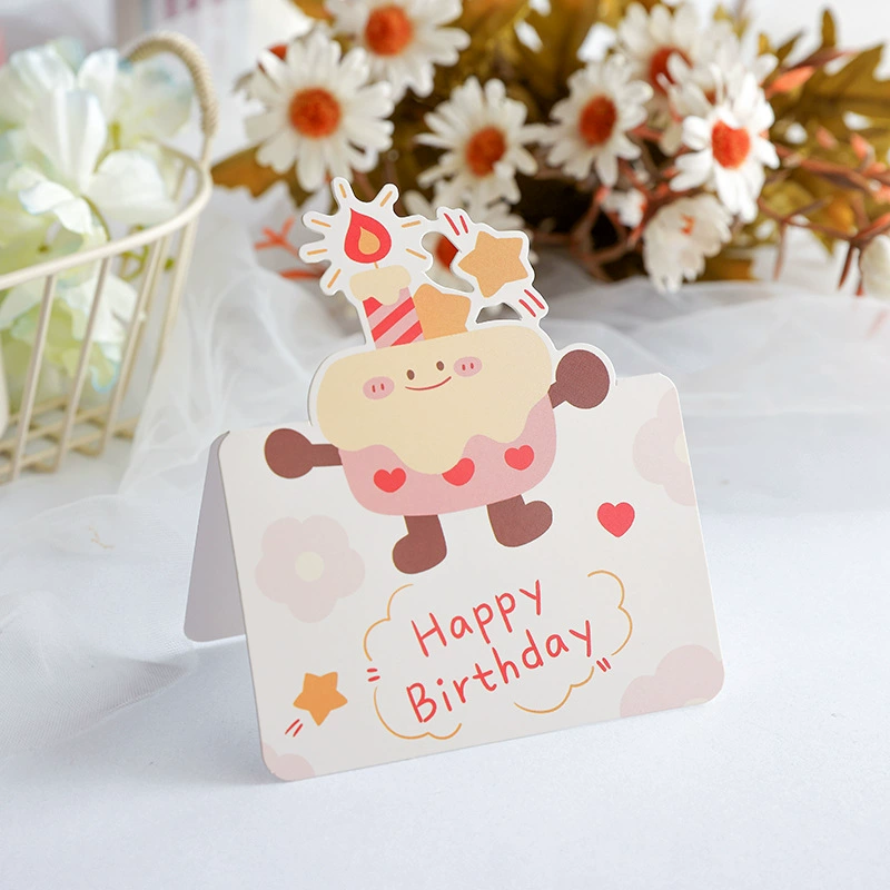 Amazon поздравительная открытка с именем дня рождения 3D Торт поздравления simple message card пустая открытка цветовому магазину