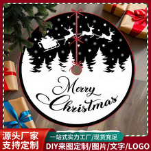 跨境新款圣诞树裙圣诞装饰品卡通圣诞树雪人印花圣诞树底座裙装饰