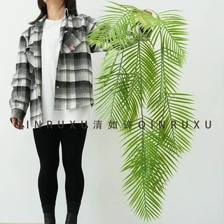 仿真蒲葵垂吊散尾葵壁挂蕨类植物墙波斯装饰北欧风棕榈叶吊顶植物