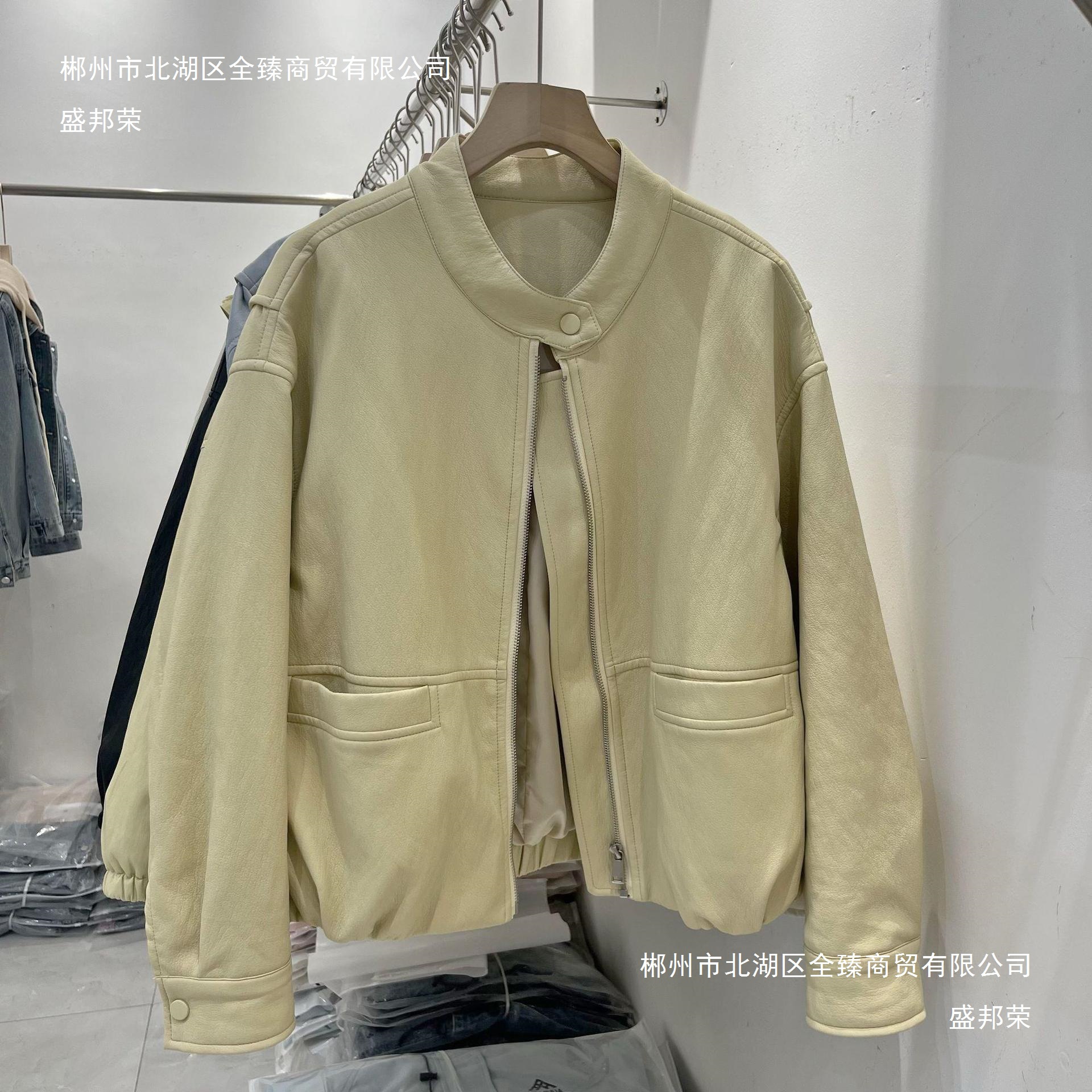 2025 Early Spring New Fashion Stand Collar Pu Leather Jacket Women's Loose Slim Versatile Casual Jacket Top Black