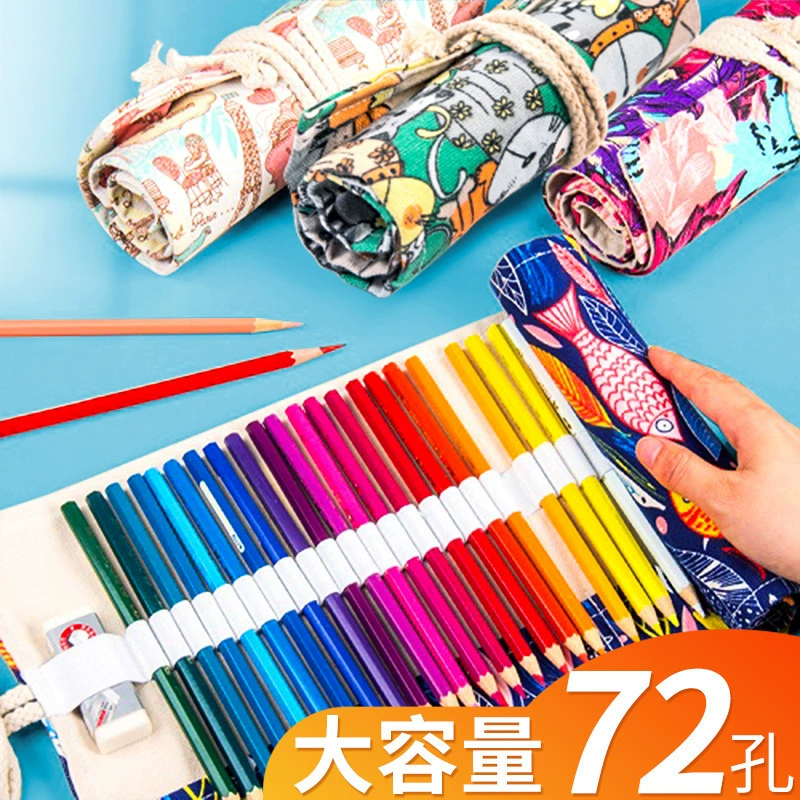 Pencil Case Handheld Art Storage Roll-Up, Capacious 24–72 Slots, Compact 38×20 cm