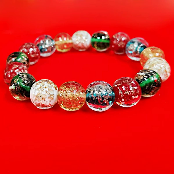 Colorful gold foil glazed plain string luminous beads