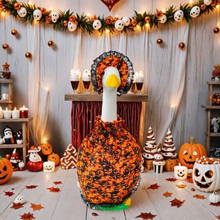 Halloween Goose Costume Pumpkin Porch Goose Costume Yard Goose Costume Lawn Goose Shirt 23" Plastic Cement Goose Duck Decoration