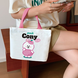 genuine goods Brown Bear Series Canvas Bag Women 2024 New Korean Cartoon Cornie Rabbit Handbag