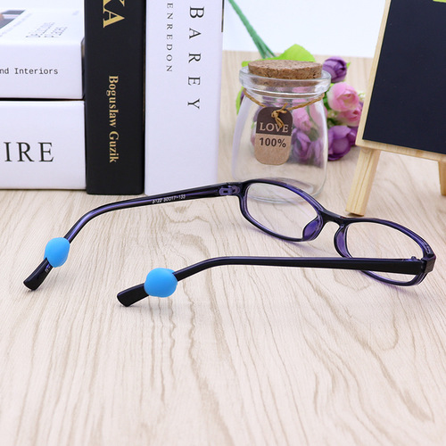Chocolate bean glasses silicone non-slip sleeves behind the ears fixed ear pads and ear hooks round non-slip rings glasses legs soft foot sleeves