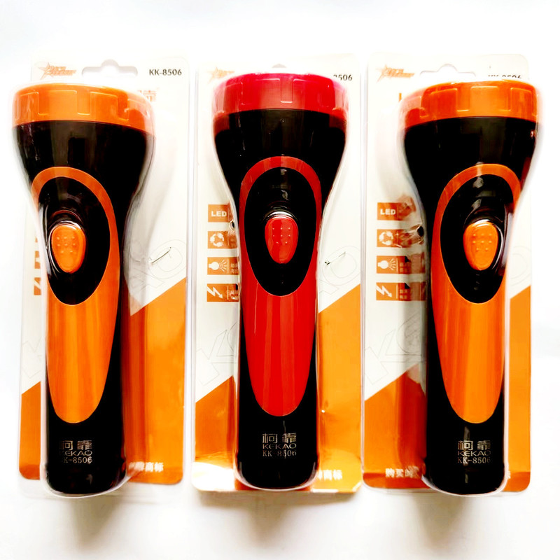 Wholesale rechargeable LED strong light fire emergency waterproof flood control outdoor portable household hand-held plastic flashlight