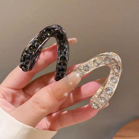 高马尾固定神器抓夹女后脑勺半扎发夹高级感水钻盘发马尾夹子头饰|undefined
