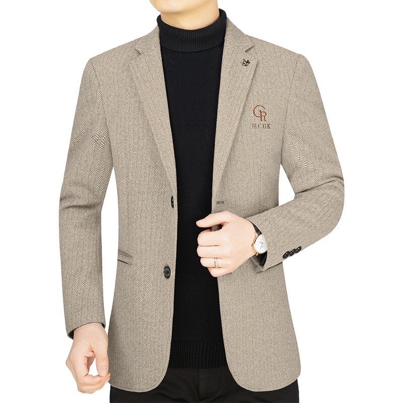 2026 Spring and Autumn Season Men's Suit Jacket for Middle-Aged Men, Dad's Style, Thin Business Casual Top, Single-Piece Suit for Men