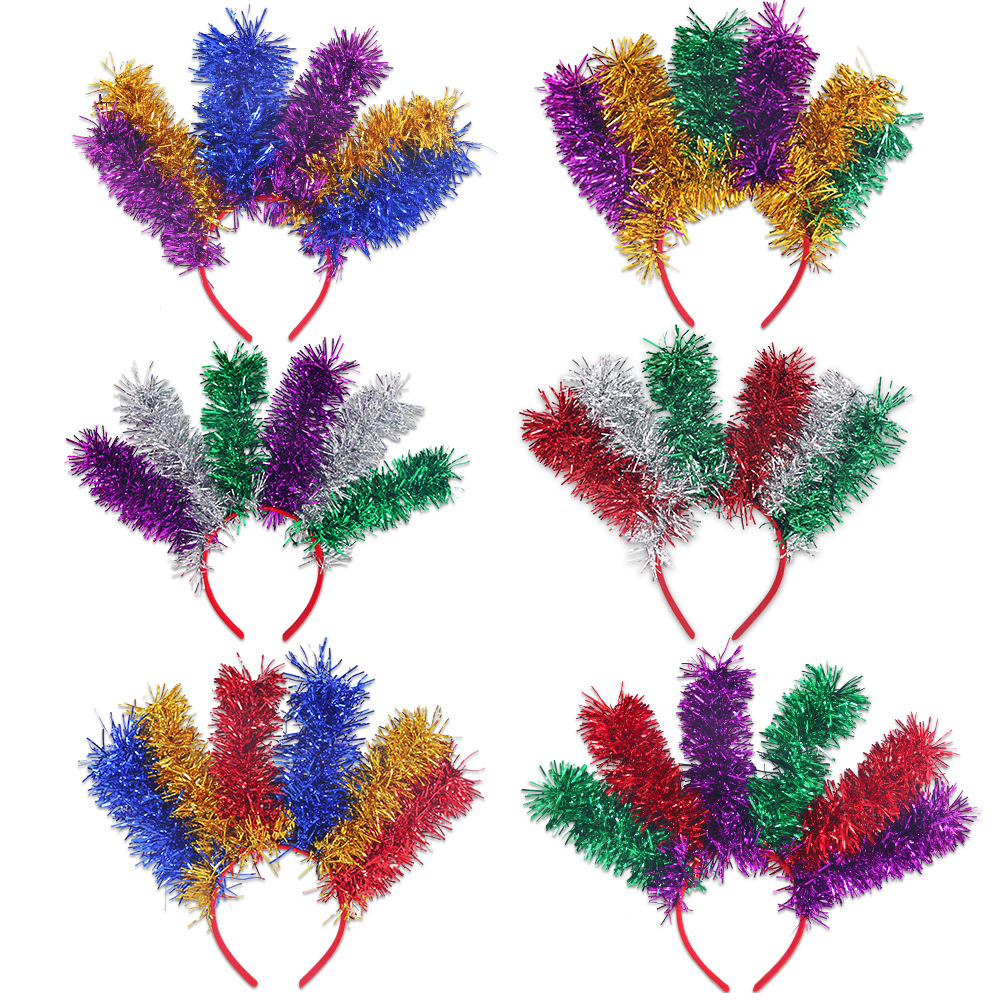 Carnaval brasileño decoración toque de cabello exagerado colorido banda de cabello carnaval fiesta de maquillaje vestido banda de cabello
