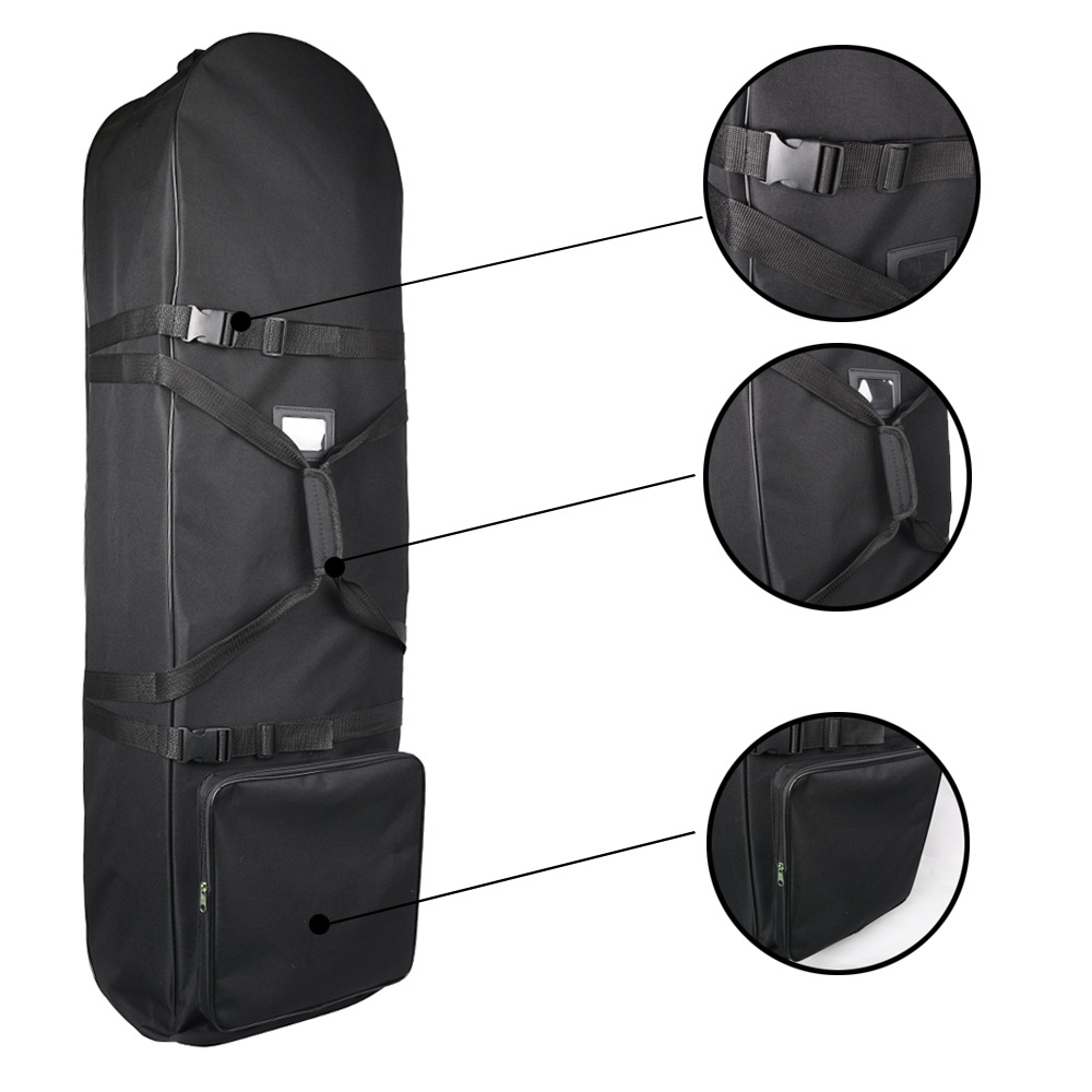 Bolsa de transporte de bolsa de aire de golf plegable conveniente polea más cinturón fijo bolsa de viaje mochila con algodón ligero