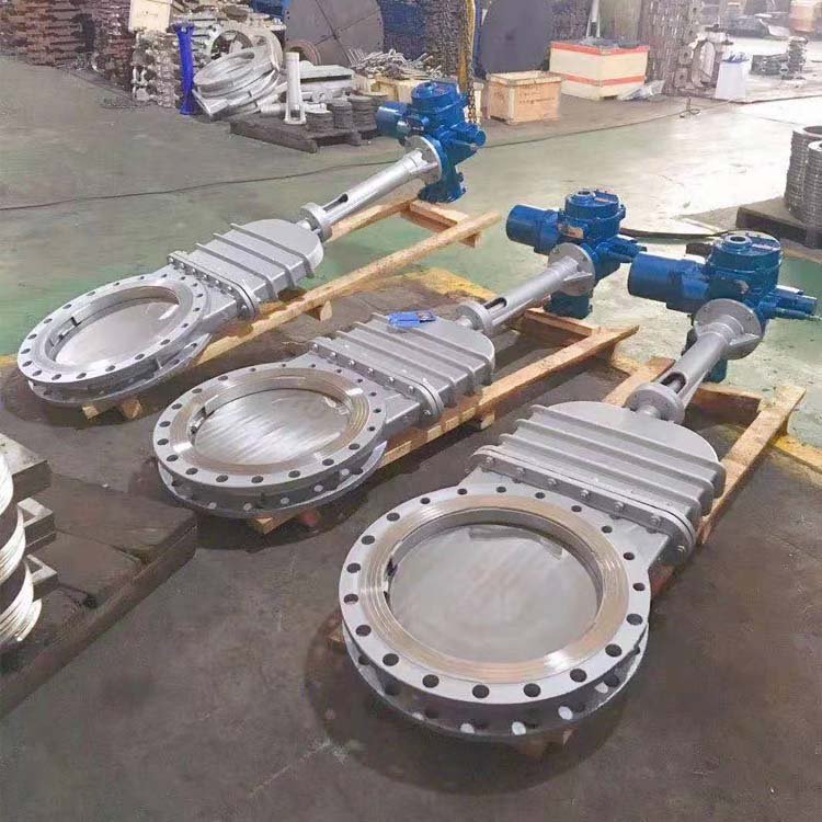 PZ973X-10P双法兰不锈钢电动刀闸阀DN400调节型电动刀闸阀DN350