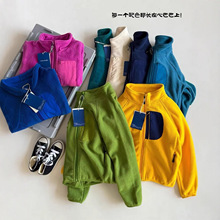 25926E童装2025秋冬新款男女童加厚摇粒绒立领中大童外套百搭休闲