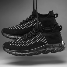 新款春夏季飞织鞋面休闲鞋时尚男鞋厚底运动鞋跑步鞋潮鞋