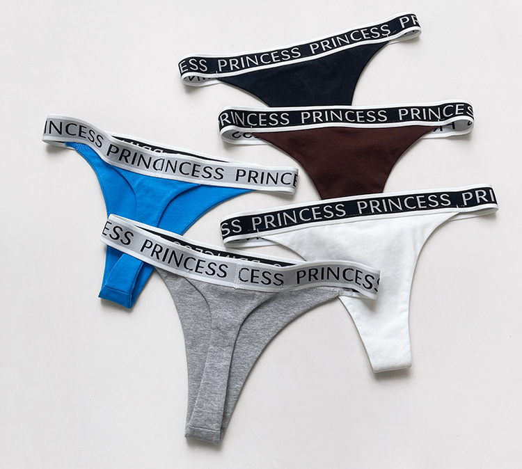 70g Weight Low Waist Panties Waist Thong Panties Style Panties Lingerie Type Cotton Fabric Type 3 PCS/Package Quantity Letter Pattern All Seasons Season Women's Gender Lady, Sexy Style Letter Low Waist Thong Panties 1