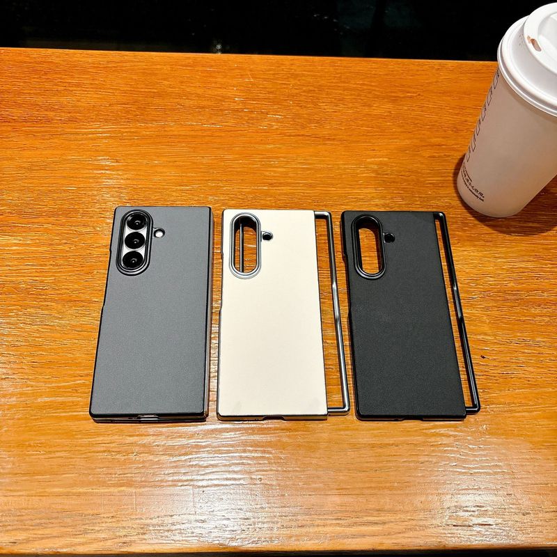 Samsung Galaxy Z Fold 7 電気メッキ無地レザー携帯電話ケース Flip7 保護カバー折りたたみケースレザーテクスチャーに適しています。|undefined