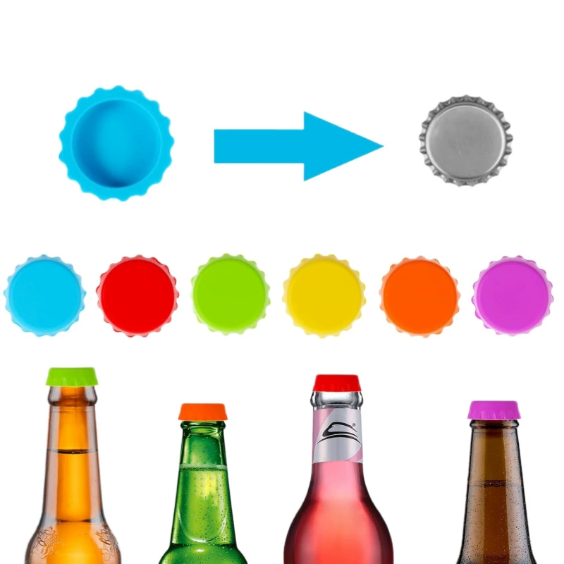 Silicone Bottle Stopper, Food-Grade Round Cap, Wine & Beer Sealer, BPA-free (3.6×2.6×3 cm)