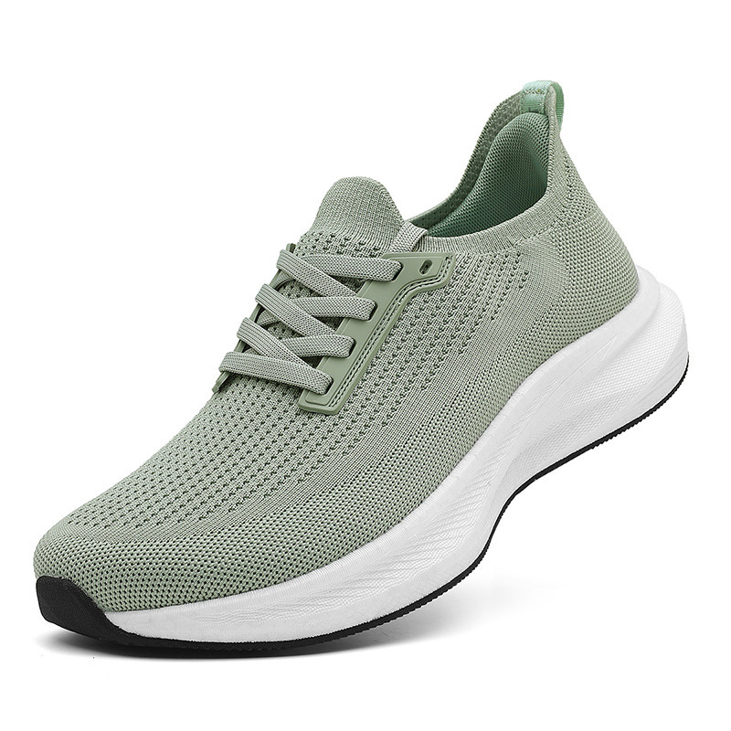 2025 Cross-Border High-Quality Wide-Last Men's Running Shoes Breathable Cushioning Sports Shoes Wide-Toe Wide-Foot Fly-Knit Mesh Shoes