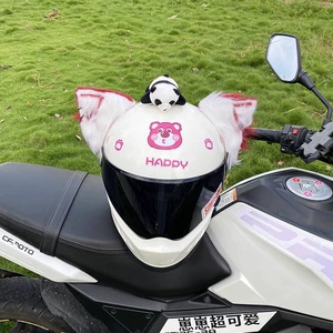 Helmet Decoration Personality Cool Red Wolf Ears Detachable Universal