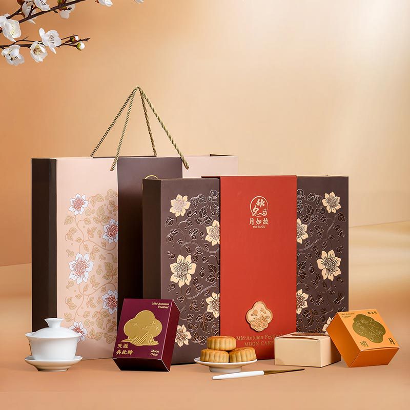 现货中秋月饼盒厂家批发高档酒店送礼6粒8粒月饼礼盒复古风印logo