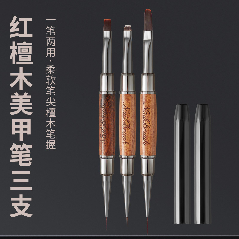 双頭マニキュア構築ペンサンダルウッド多機能ブラシ塗装構築プルラインブラシ接着剤ペンプルラインマニキュアツール|undefined